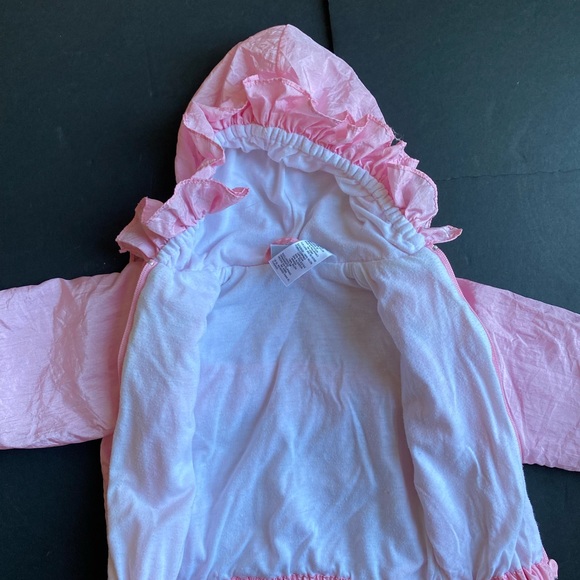 Vintage Baby Girl Jacket Hood Rose Pink Zip Size 12 Months - Picture 11 of 15